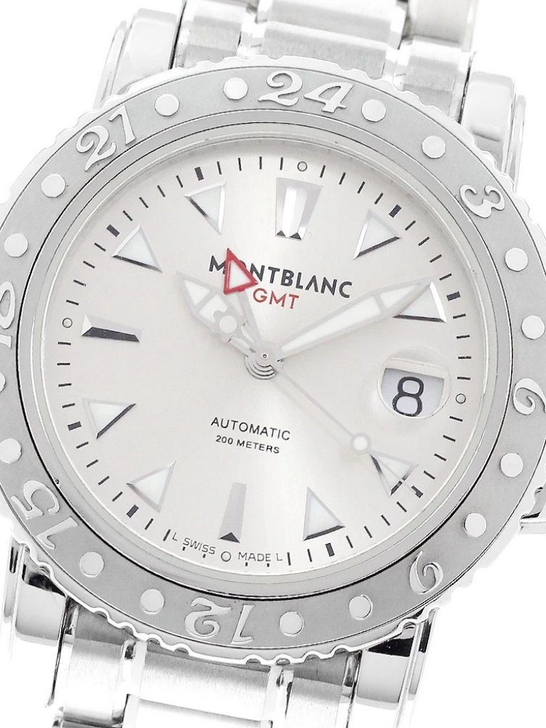 Montblanc Gmt Sports 7061 Date Silver Dial Automatic Mens Watch938259
